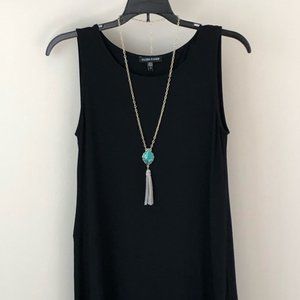 Eileen Fisher black asymmetrical tunic